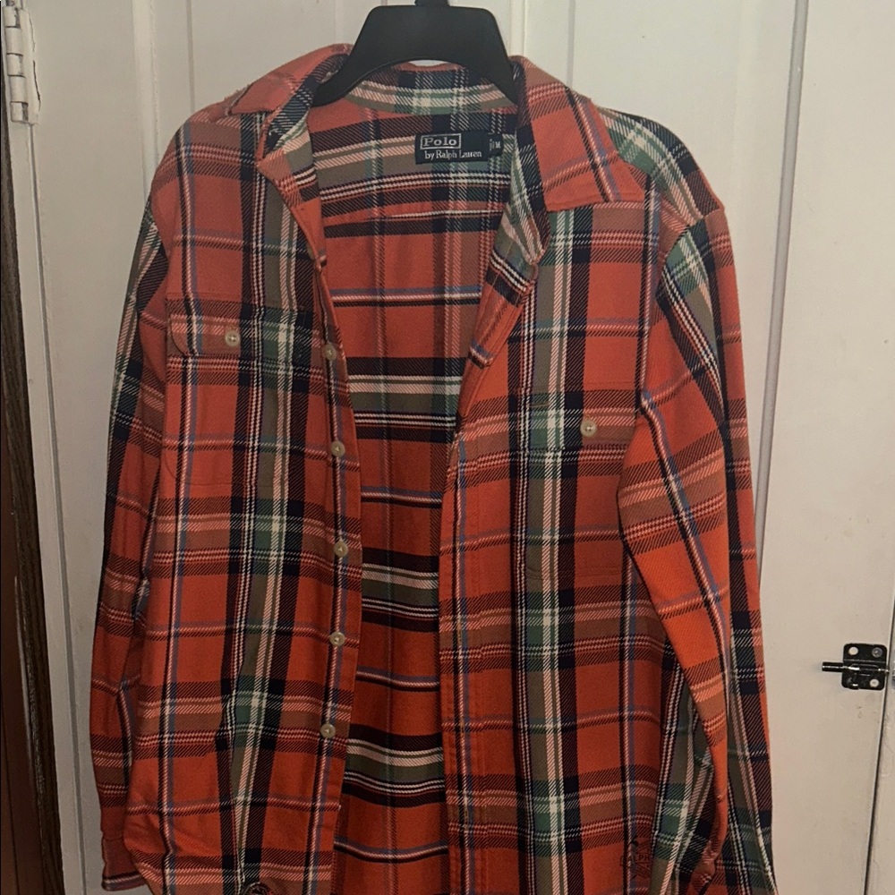 Polo by Ralph Lauren Orange Plaid Button-Up Shirt